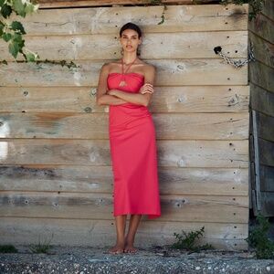 NWT - Zara Linen Cut Out Midi Dress